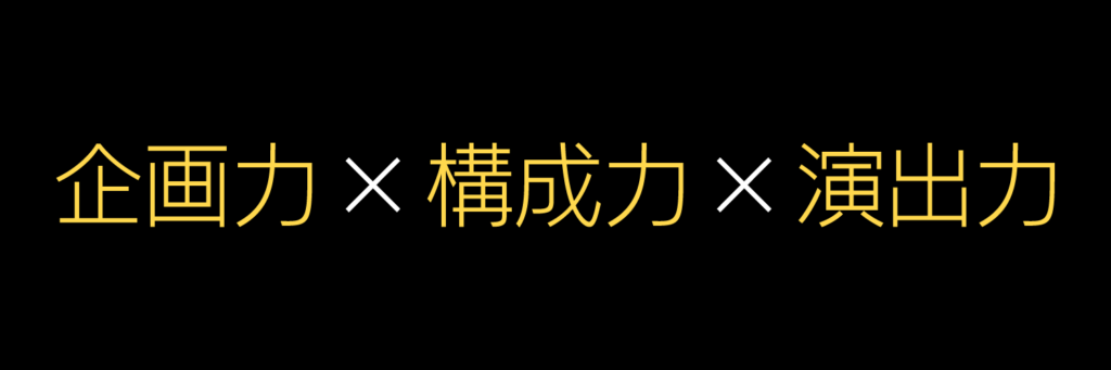 企画力×構成力×演出力